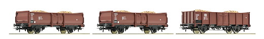 Set: 3-tlg. offene Güterwagen, DB