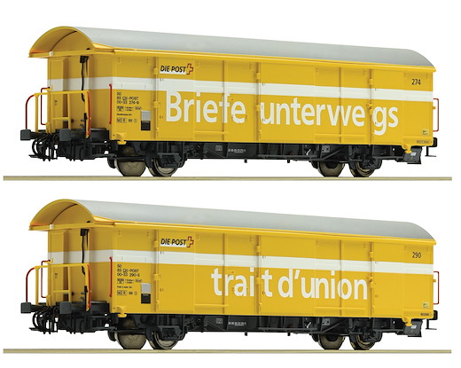 Set: 2-tlg. Postgüterwagen Z2, gelb, SBB