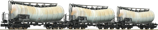 3-tlg. Set: Knickkesselwagen, Bauart Zacens, eingestellt bei der DB AG, Privatbahn