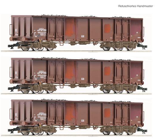 Set: 3-tlg. Offene Güterwagen, DR