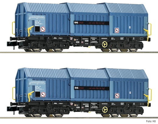 2-tlg. Set Teleskophaubenwagen Bauart Shimns, RAILLOGIX, Privatbahn