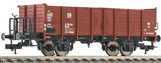 Offener Güterwagen mit Bremserbühne Bauart El-u (Omu), DR