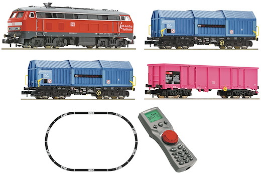 Digitales Startset: Diesellokomotive BR 218 der DB AG, mit Güterzug
