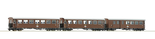 3-tlg. Set: Personenwagen „Ötscherbär“, NÖVOG, Privatbahn
