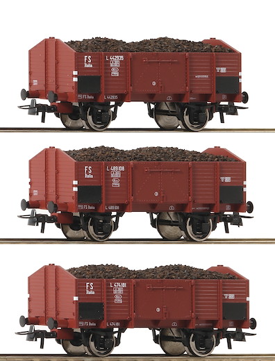 3-tlg. Set: Offene Güterwagen, FS