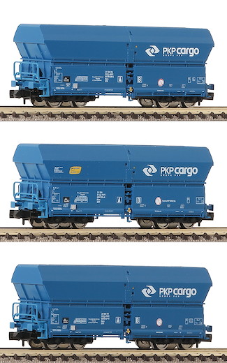 3-tlg. Set Grossraum-Selbstentladewagen Bauart Falns, PKP Cargo