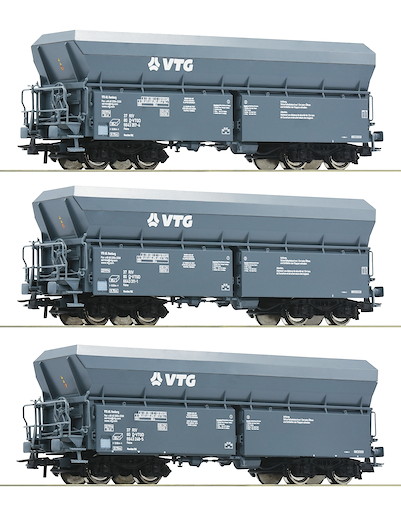 3-tlg. Set: Selbstentladewagen, VTG, Privatbahn