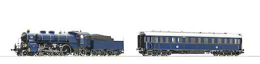 2-tlg. Set: Dampflokomotive Gattung S 3/6 und Salonwagen, K.Bay.Sts.B.