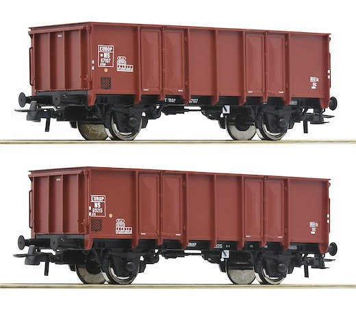 2-tlg. Set: Offene Güterwagen, NS