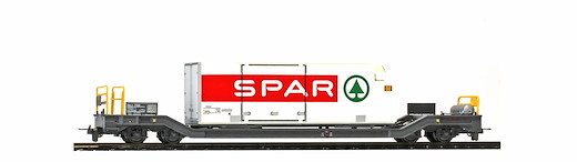 RhB Sbk-v 7706 mit Kühlcontainer "Spar"