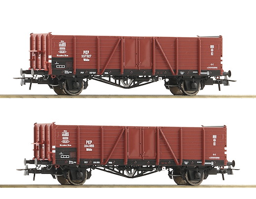 2-tlg. Set: Offene Güterwagen, PKP