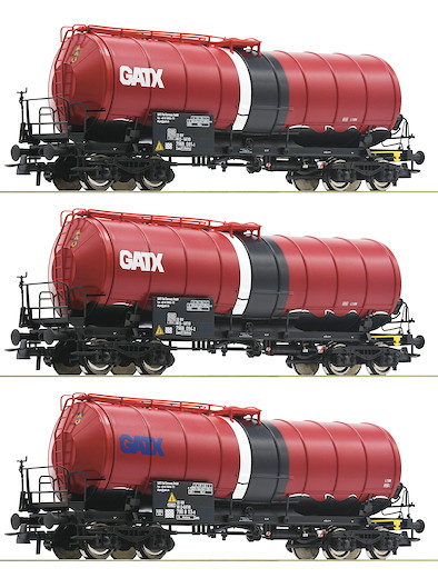 3-tlg. Set: Knickkesselwagen, GATX, Privatbahn