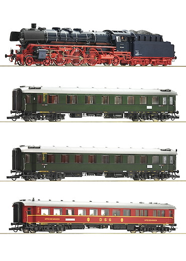 4-tlg. Set: Dampflokomotive BR 03.10 und Schnellzug, DB