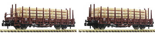 2-tlg. Set: Rungenwagen mit Beladung, DB