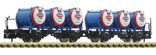 2-tlg. Set Behältertragwagen „Schärdinger Milch“, ÖBB