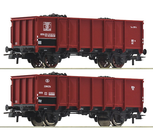2-tlg. Set: Offene Güterwagen, SNCB