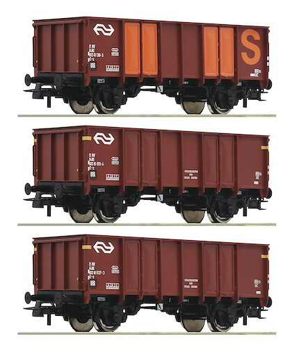 3-tlg. Set: Offene Güterwagen, NS