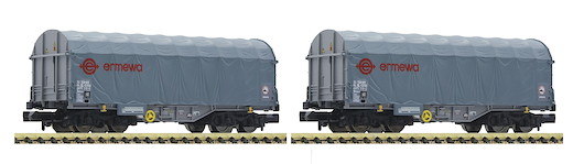 2-tlg. Set: Schiebeplanenwagen, ERMEWA, Privatbahn