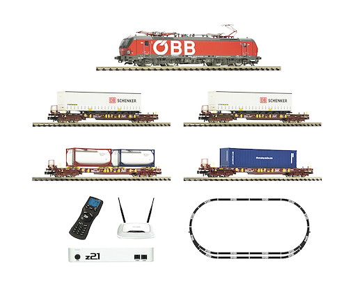 FLEISCHMANN Premium – z21 Digitalset: Elektrolokomotive Rh 1293 mit Güterzug, ÖBB