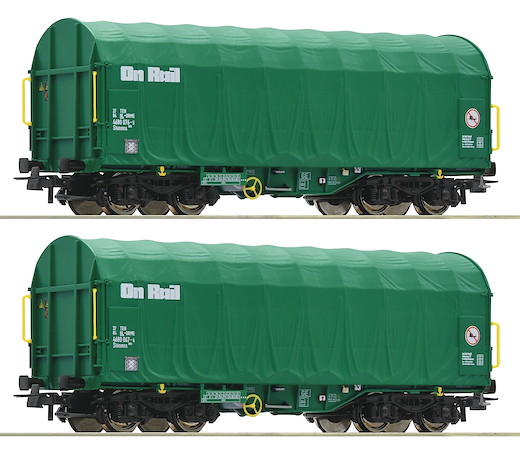 2-tlg. Set: Schiebeplanenwagen, On Rail, Privatbahn