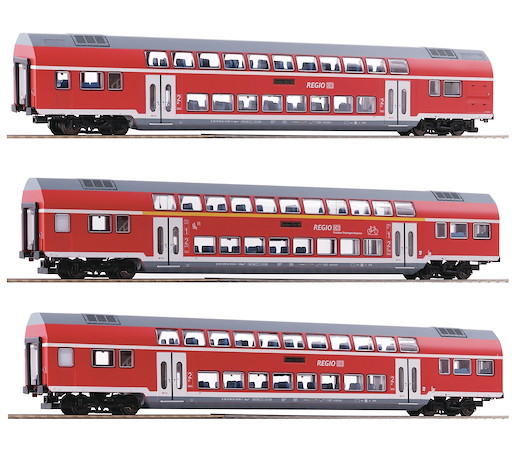 3-tlg. Set: Doppelstockwagen, DB AG
