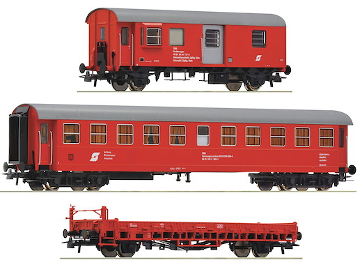 3-tlg. Set: Bauzug, ÖBB
