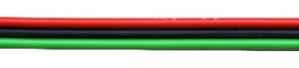 Kupferlitze 3-adrig dreifarbig rot/schwarz/grün