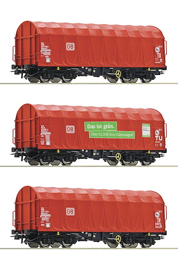 3-tlg. Set: Schiebeplanenwagen, DB AG