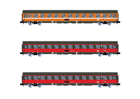 EC Mozart 3x Reisezugwagen ÖBB ASet 2 Ep. IV