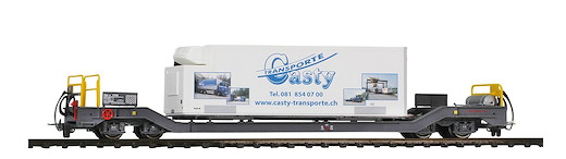 RhB Sbk-v 7705 Tragwagen mit Container "Casty"