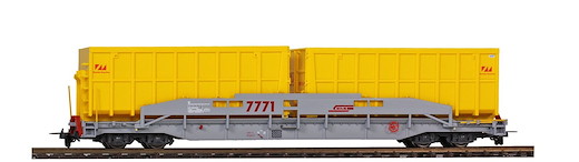 RhB Sl 7771 ACTS Tragwagen mit Mulden "Montalta"