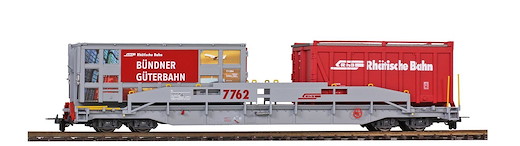 RhB Sl 7762 ACTS Tragwagen mit Mulden "RhB & Güterbahn (Hafen)"