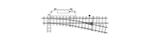 H0m elektrische Weiche rechts 12° 162,3mm R 515