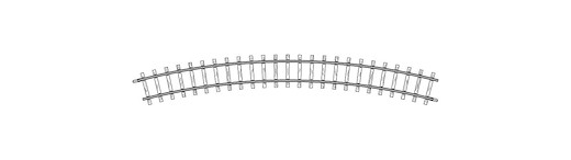 H0m gebogenes Gleis R 376 mm, 30°