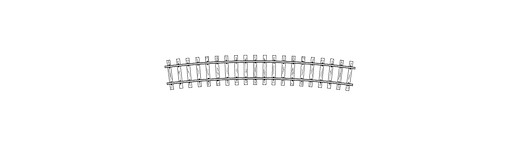 H0m Code70, gebogenes Gleis, R 520 mm, 15°, VPE 12 Stck.