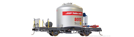RhB Uce 8012 Zementsilowagen mit Verrohrung