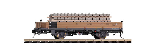RhB Kk-w 7371 Niederbordwagen mit Betonschwellen