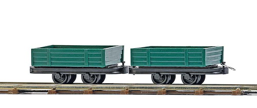 Zwei Niederbordwagen