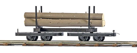 Drehgestell-Rungenwagen mit Baumstämmen