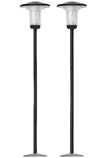 2 schwarze Siedlungs- und Parkleuchten
