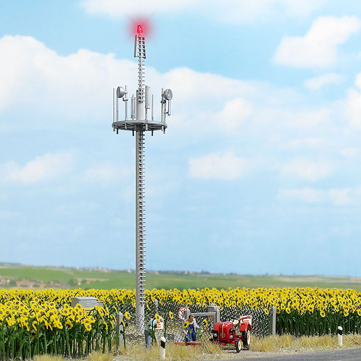 Handymast mit Warnleuchte