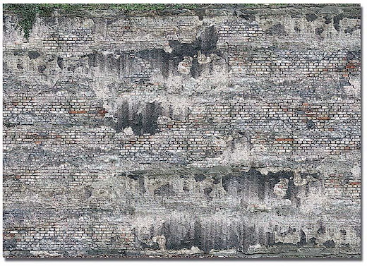 2 Dekoplatten »Verwitterte Industriesteinmauer«