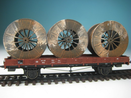 Metallkabeltrommeln alt, (3 Stck.) 116x40x29,5 mm