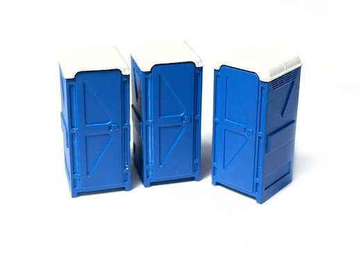 Blaue tragbare Toiletten