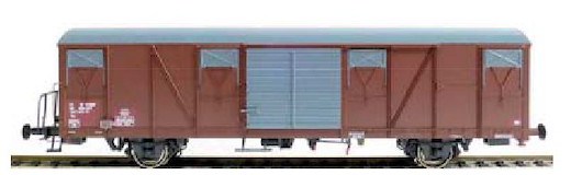 SBB Gbs Güterwagen EUROP mit Farbflächen, glattem Dach und Türen mit Sicken Epoche IVb