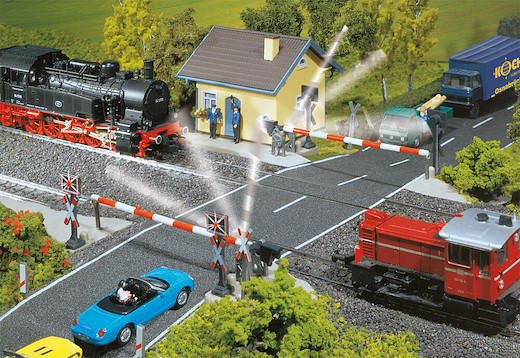 Beschrankter Bahnübergang