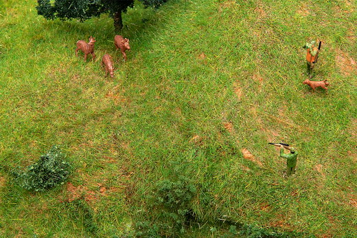 Jäger und Rehe