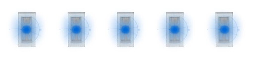 5 SMD-LEDs, blau