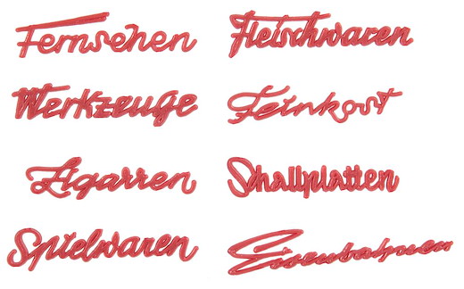 Ladenschriftzüge 50er Jahre