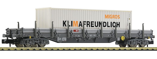 Rungenwagen mit MIGROS-Container, SBB